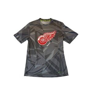 Reebok Detroit Red Wings Center Ice PlayDry Shirt Mens Medium Grey Geometric NHL